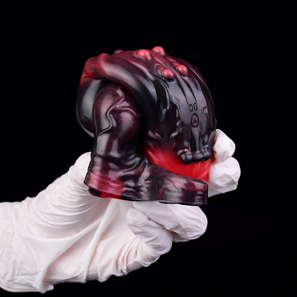 Penis Sleeve Lava Pattern – Vibration, Ball Matrix & Erection Aid | Platinum Silicone | SilikonLust