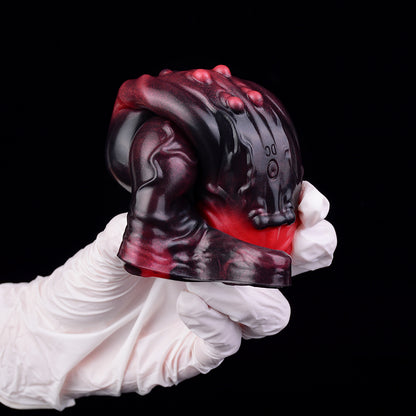 Penis Sleeve Lava Pattern – Vibration, Ball Matrix & Erection Aid | Platinum Silicone | SilikonLust