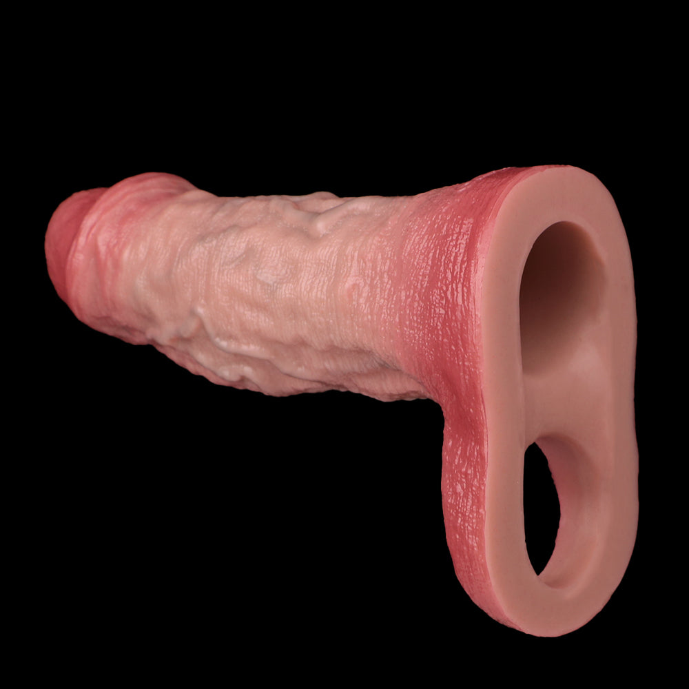 Veiny Penis Sleeve aus Platin-Silikon – 3D Vein Texture Sleeve mit verstärktem Kranzrand