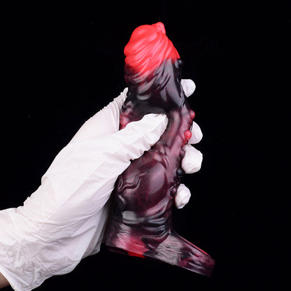 Penis Sleeve Lava Pattern – Vibration, Ball Matrix & Erection Aid | Platinum Silicone | SilikonLust
