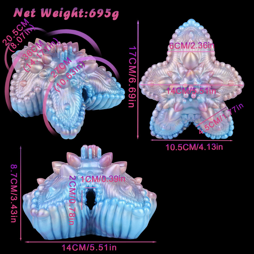 Deep-Sea Starfish Masturbator: Bioluminescent Silicone Sex Toy for Intense Solo Moments in Bed