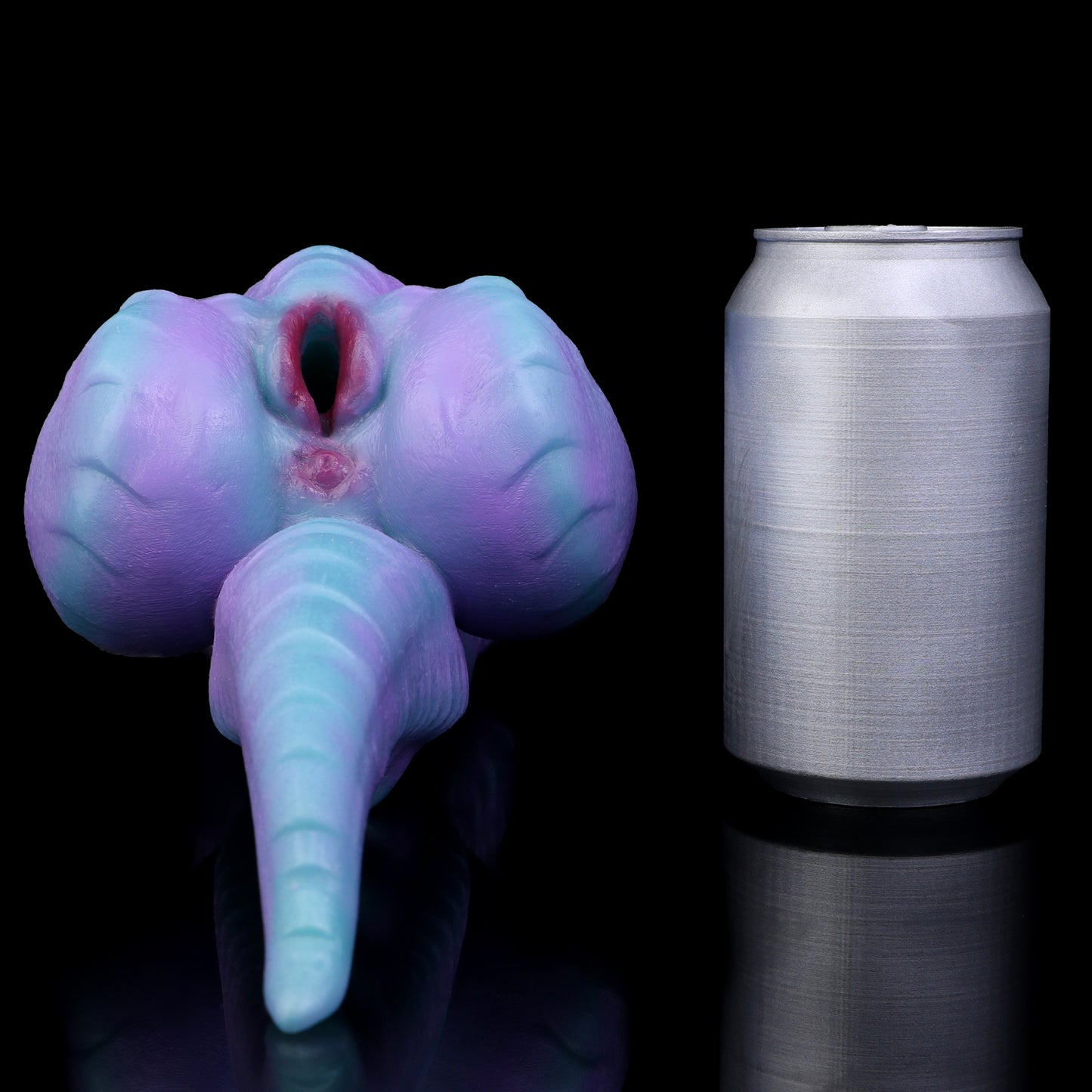 Drachen-Torso Sexpuppe – Lavendelviolett & Cyan, Stachel-Drachenschwanz, Dunkelroter Eingang & Einzelkanal aus Platin-Silikon