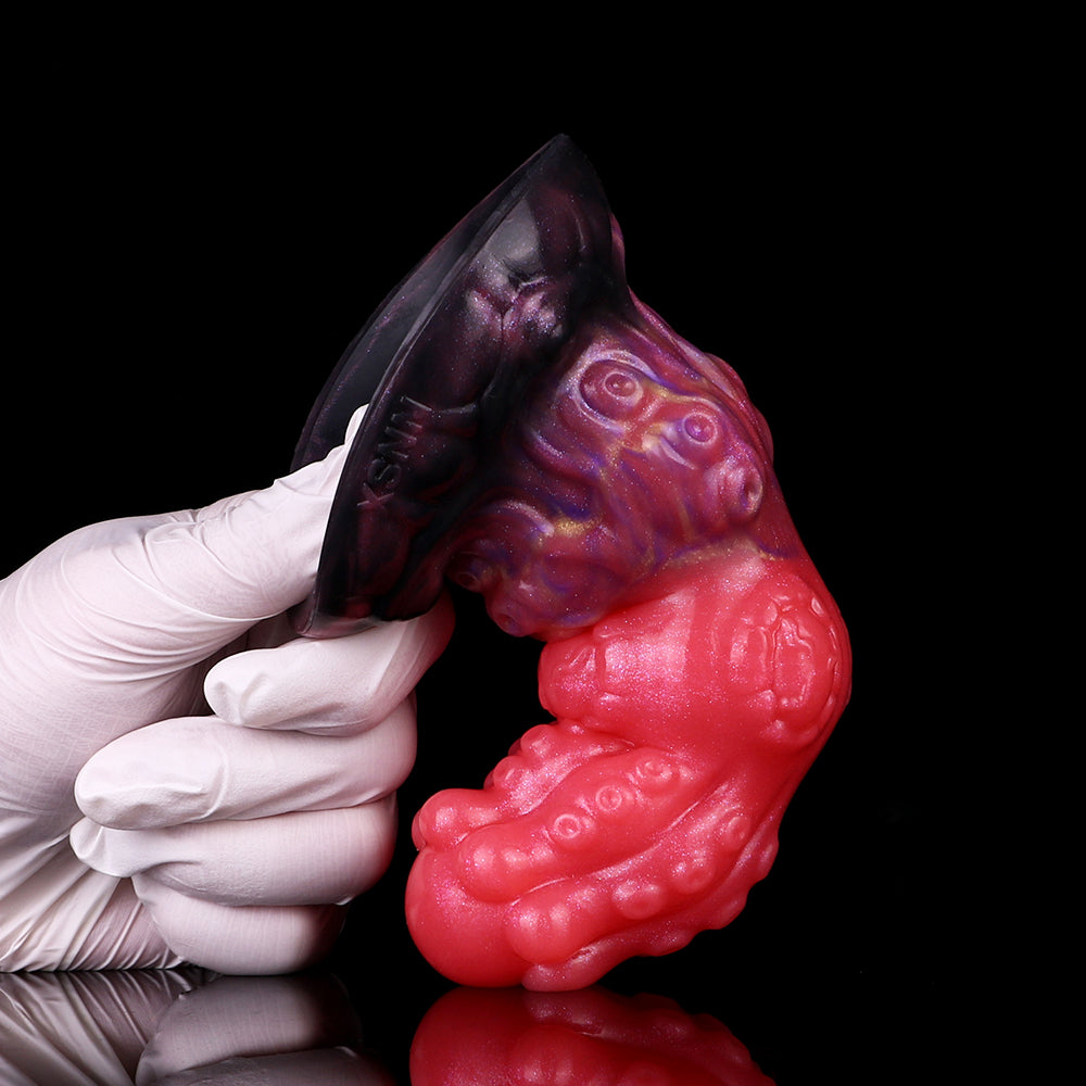 Crown Head Fantasy Silikon Butt Plug – Flared Flat Top Butt Plug mit Königskrone-Kopf und Tentakel