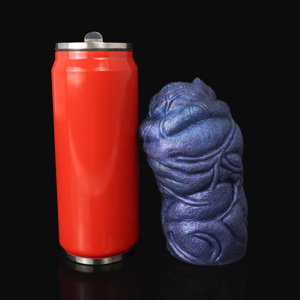 Stier-Vulva Pocket Pussy mit Spiraleingang & Organischer Lappenstruktur – Tiefes Kobaltblau-Violett, Körnige Textur & Platin-Silikon
