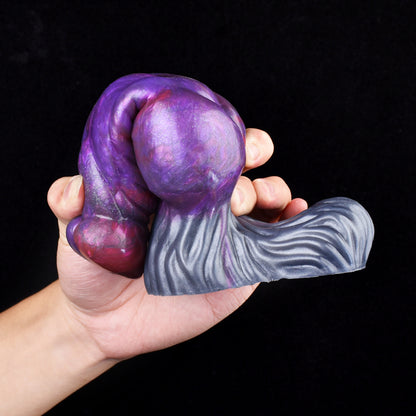 Penis Sleeve with Spiral Ribbed Structure & Vacuum Seal Zone – Biomechanical Phallus Sheath in Nebula Violet