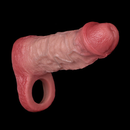 Veiny Penis Sleeve aus Platin-Silikon – 3D Vein Texture Sleeve mit verstärktem Kranzrand