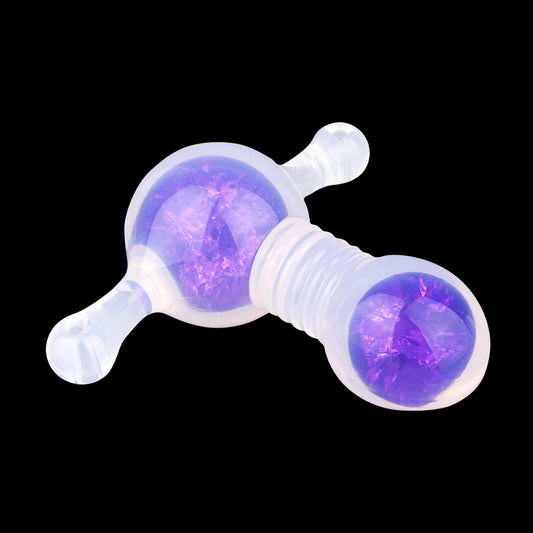 Kristall-Kugel Ball Gag | Platinum Silicone Crystal Mouth Gag mit Crushed-Ice-Kristallkern