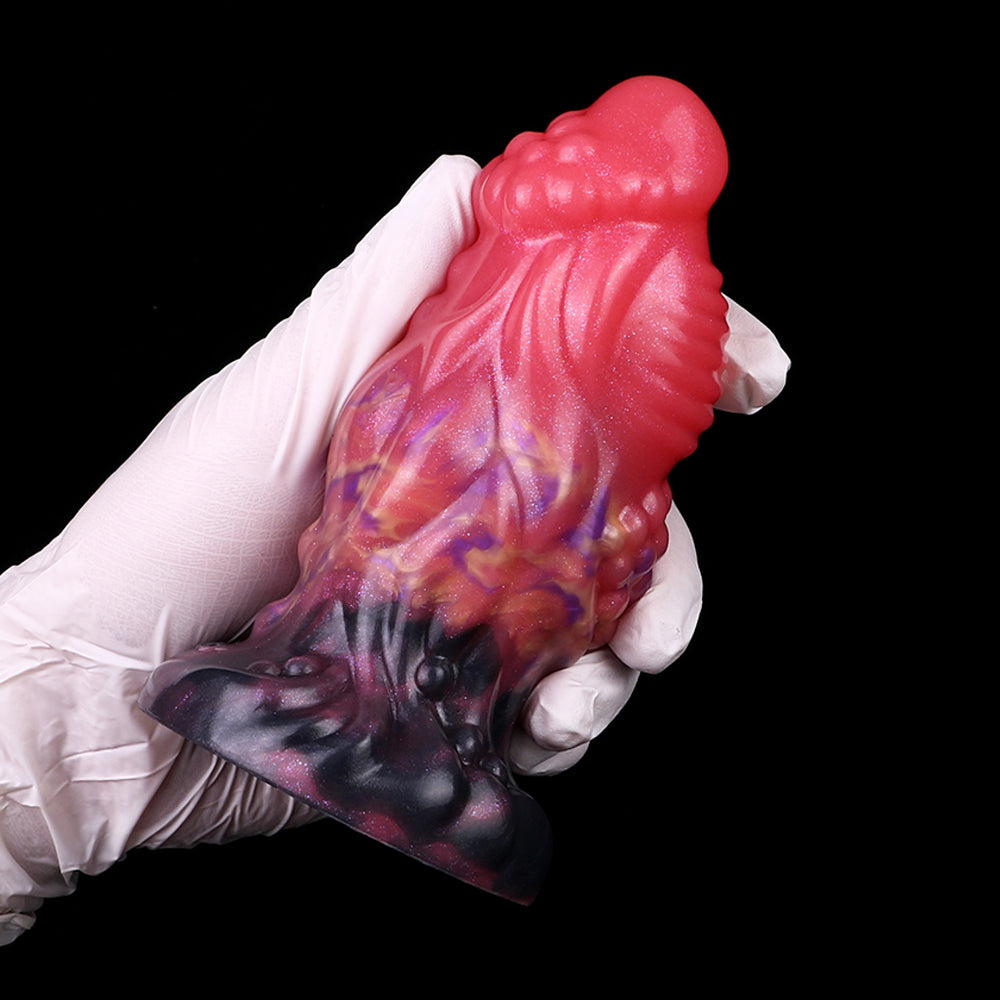 Fantasy Creature Anal Dildo - Traubenknoten Kopf | Tentakel Basis Rot-Violett Platin