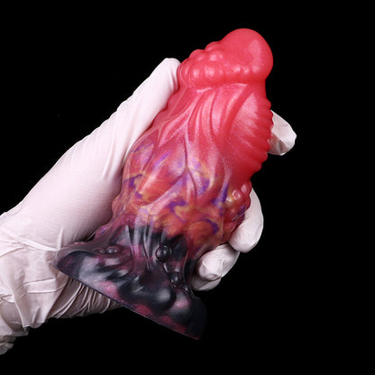 Fantasy Creature Anal Dildo - Traubenknoten Kopf | Tentakel Basis Rot-Violett Platin