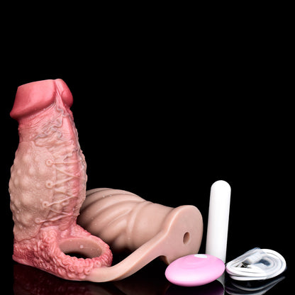 Multifunktionales 2-in-1 Toy: Hautfarbenes Penis Sleeve & Spiral Butt Plug für ultimative Ausdauer