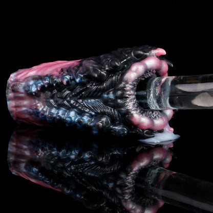 Tight Pocket Pussy Platinum Silicone - Monster Fantasy Stroker with Spiral Entrance and Pearlescent Tri-Coloring