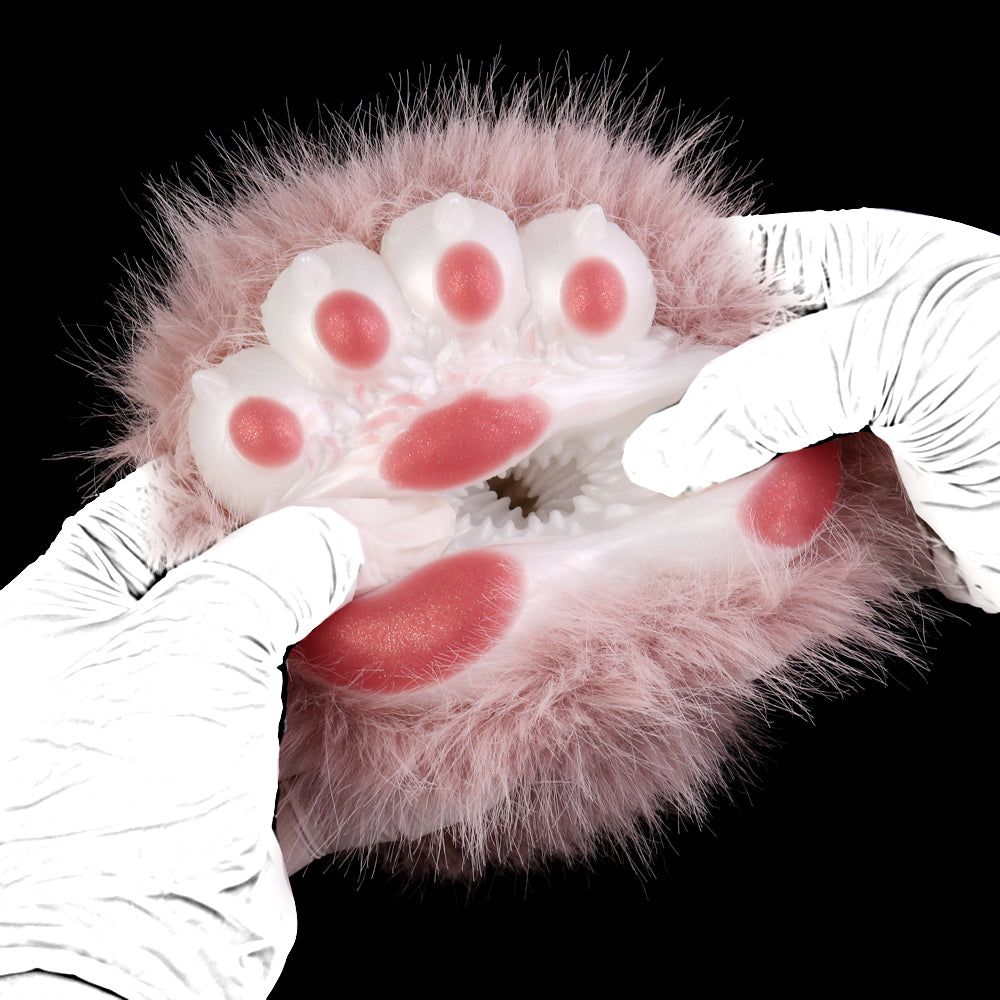 Flauschige Pfote Pocket Pussy – Realistischer Platin-Silikon Masturbator mit abnehmbarem Plüschbezug & engen Texturen