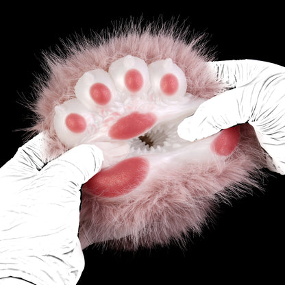 Flauschige Pfote Pocket Pussy – Realistischer Platin-Silikon Masturbator mit abnehmbarem Plüschbezug & engen Texturen