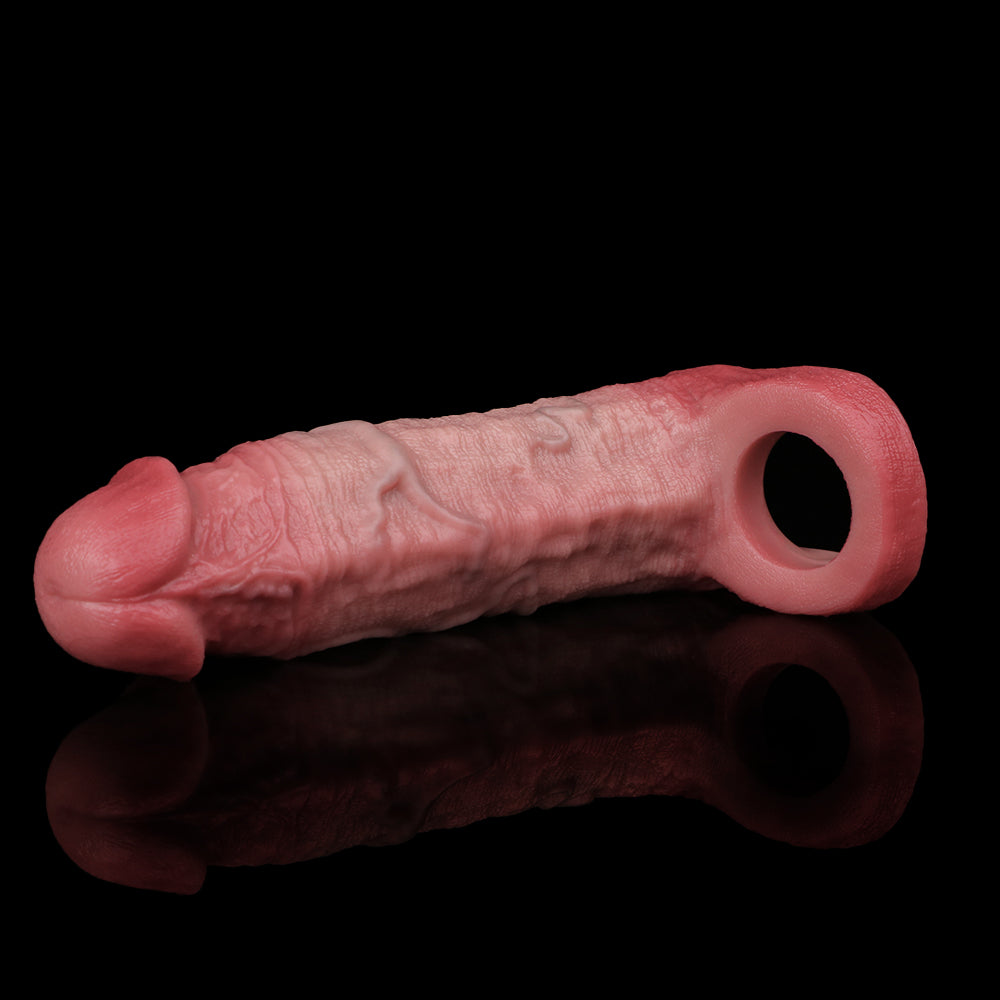 Anti Slip Realistichen Penis Sleeve – Secure Locking Base Sleeve mit Doppelloch-Fixierung für Freihändige Nutzung