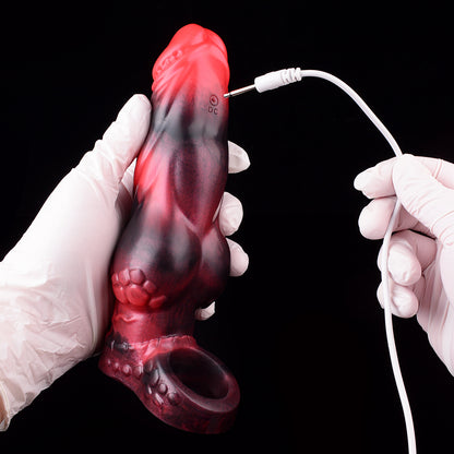 Penis Sleeve with Heart Head & Claw Base - Flame Silicone for Couples