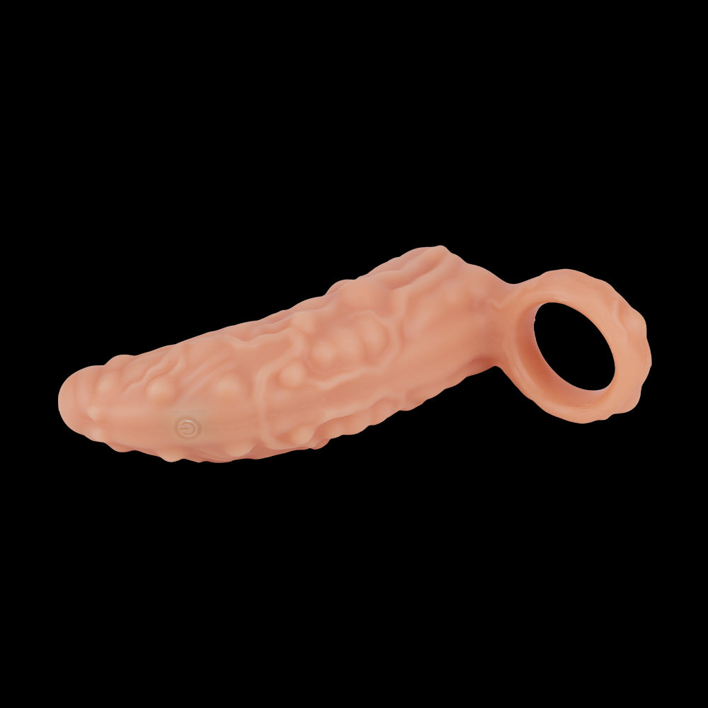 Realistischer Penis Sleeve mit Fernbedienung & Vibration – Premium Platin-Silikon Hülle für intensives Paarspiel