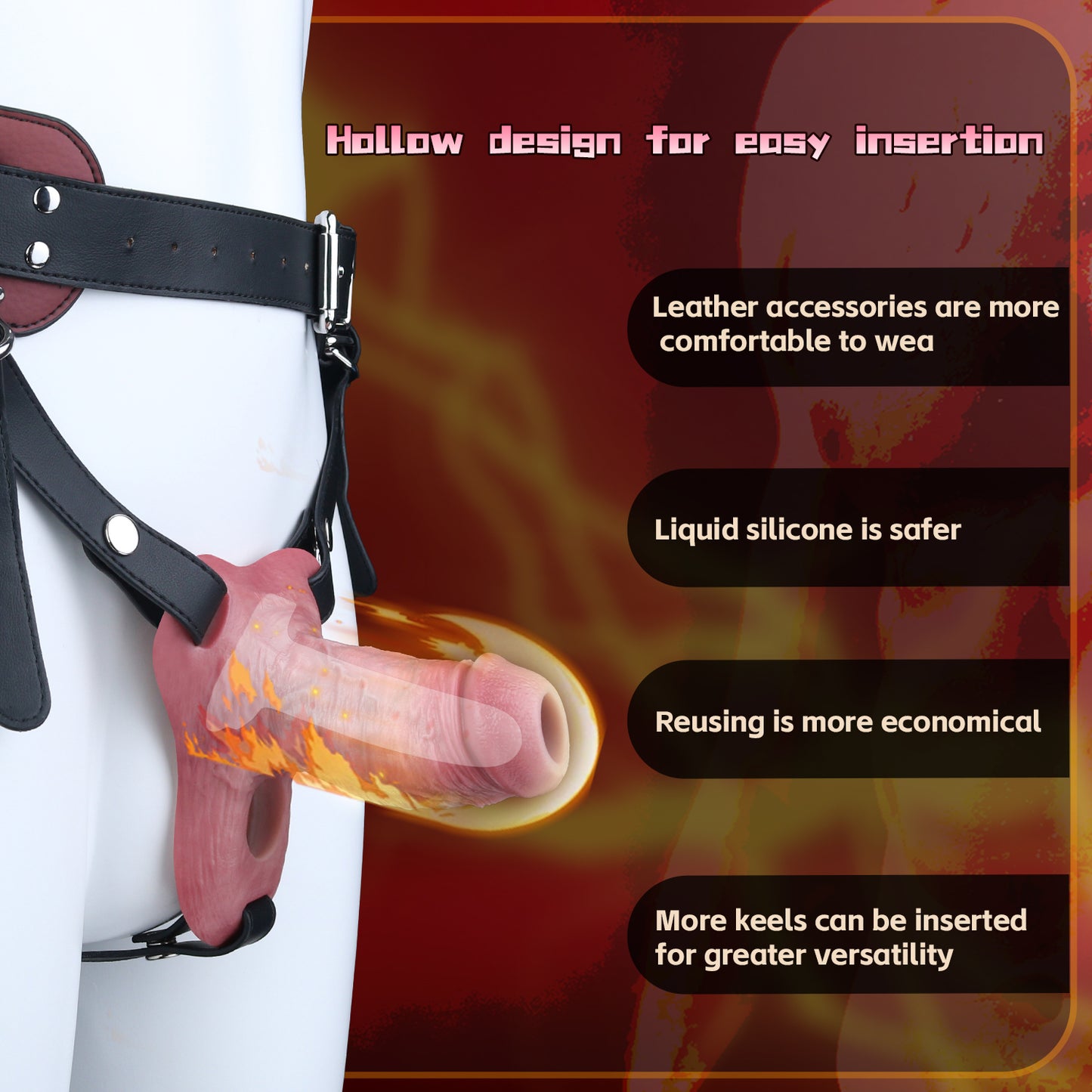 Anatomischer Wearable Dildo Sleeve aus Liquid Silicone – Open Tip Cock Sleeve mit Dreifach-Öffnung für druckfreies Strap-on-Enhancement