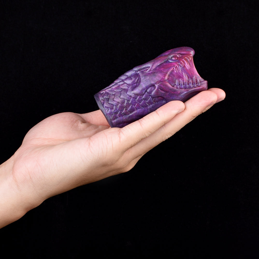 Monster Beast Phallus Sleeve with Fang Relief – Brutal Beast Extender in Galactic Violet