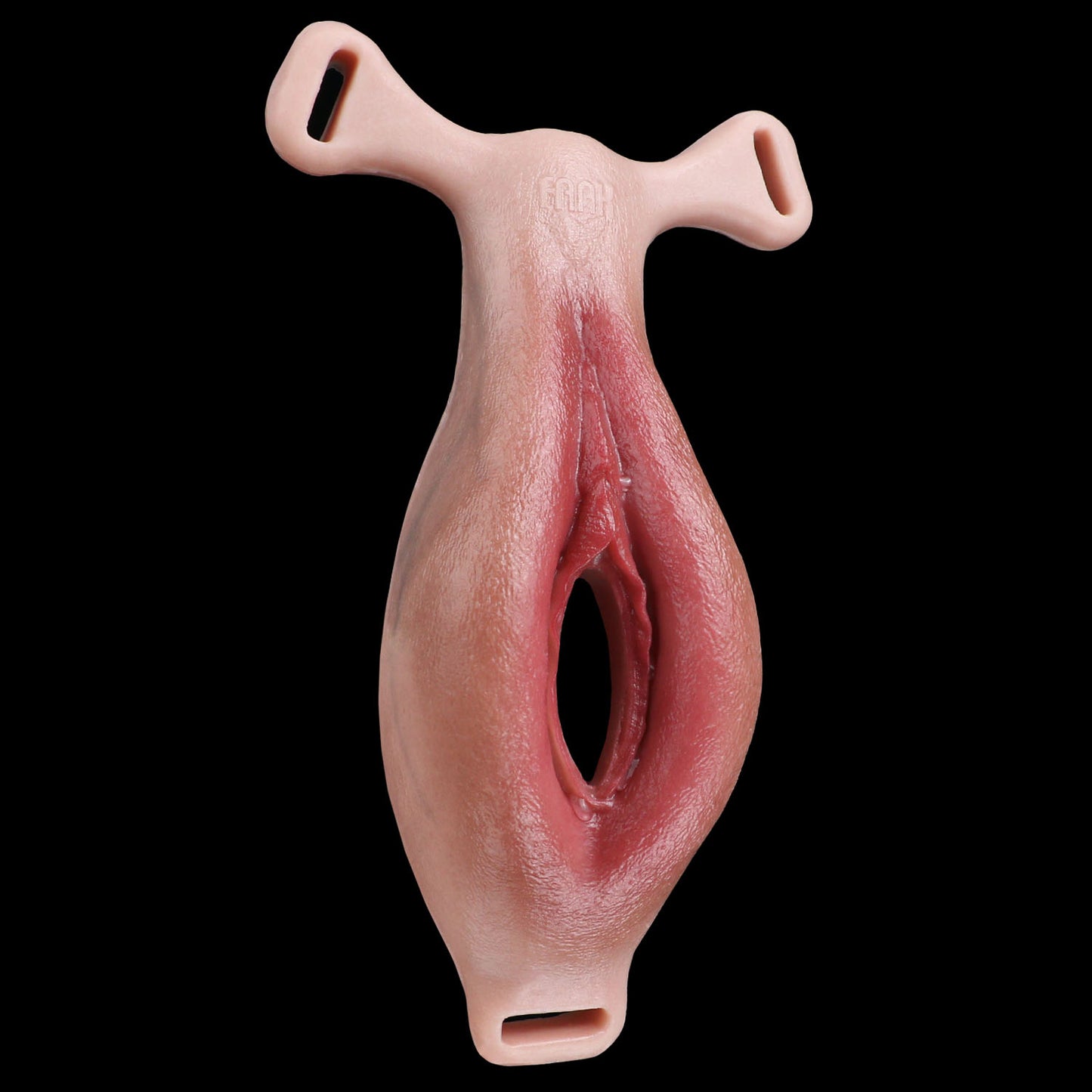 Realistische Silikon-Vagina mit Vibration & Lederharness – Fernbedienung, 10 Modi & Platin-Silikon für Sie & Ihn