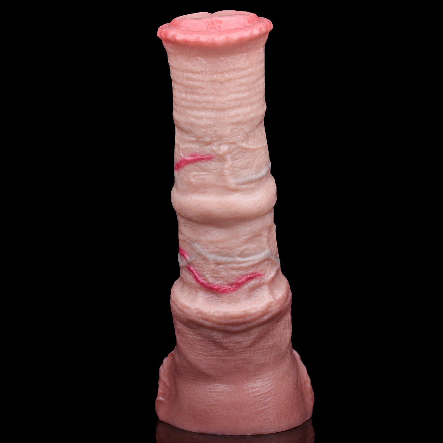 Open-Ended Silicone Penis Sleeve Platinum Silicone - Realistic Tight Fit Sleeve with Glans Exposure and Testicle Ring Base