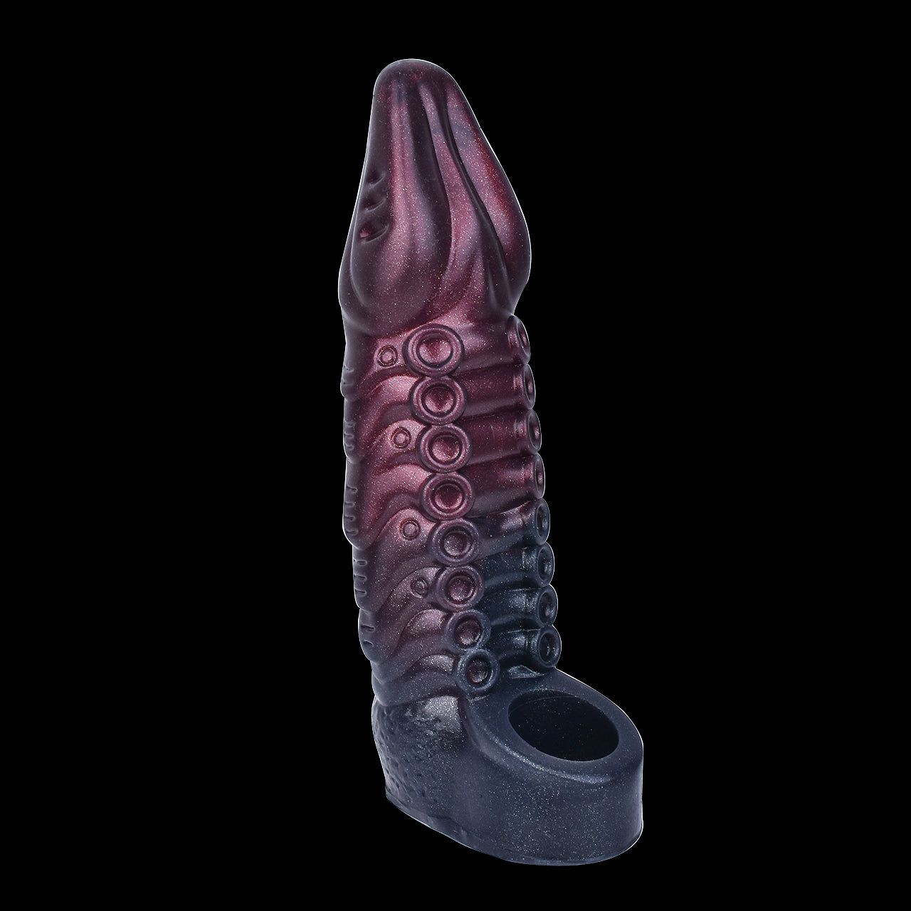 Mystisches Burgunder-Schwarz Penis Sleeve mit Schuppen-Textur – Strukturierter Penis Extender für maximale Reibung