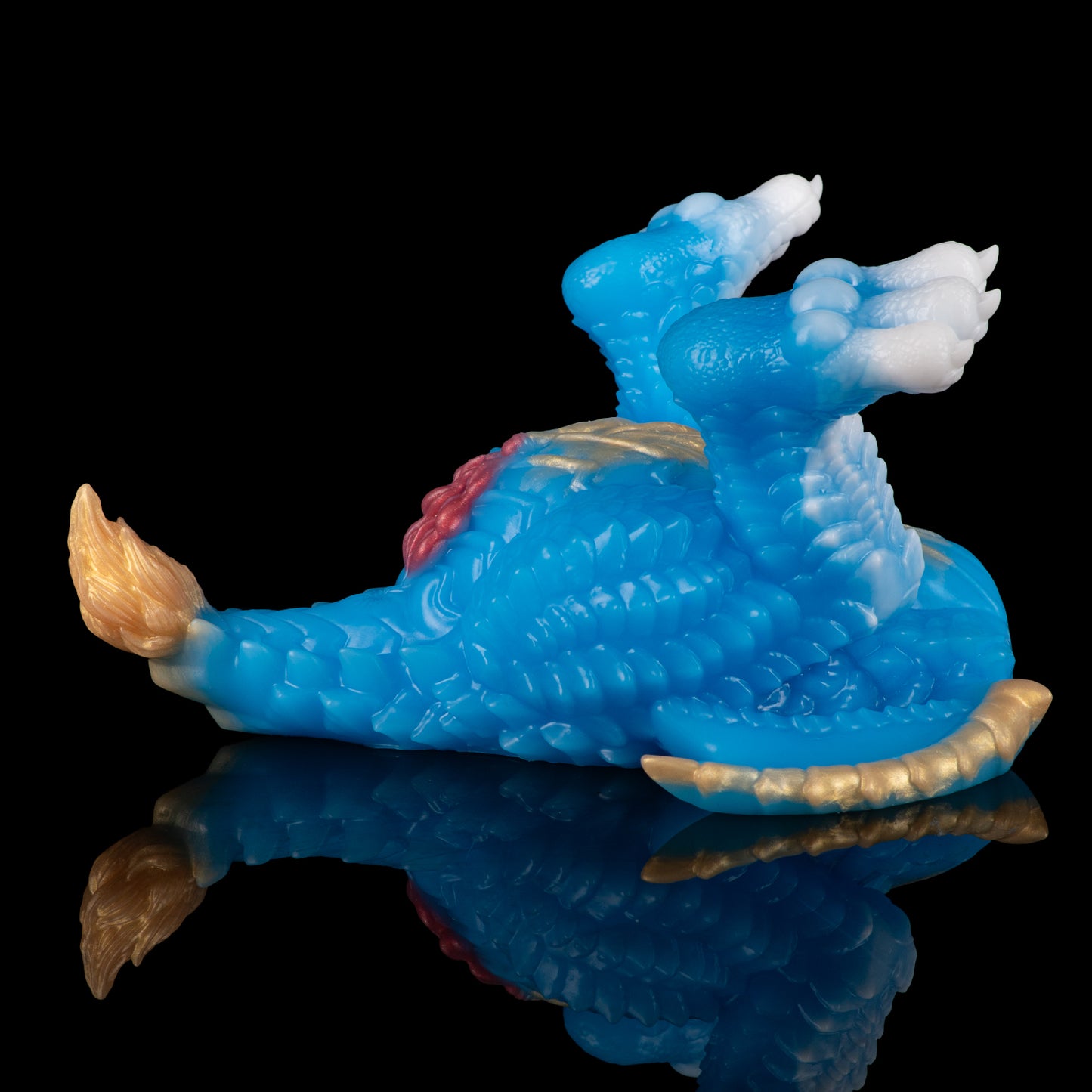 Fantasy Drachen Sexpuppen aus Platin-Silikon – Himmelblaue Schuppenoptik mit kreativen Fantasy-Details