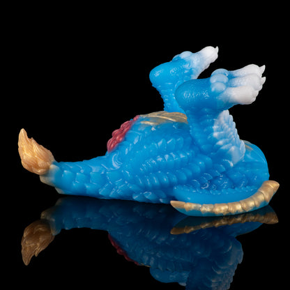 Fantasy Drachen Sexpuppen aus Platin-Silikon – Himmelblaue Schuppenoptik mit kreativen Fantasy-Details