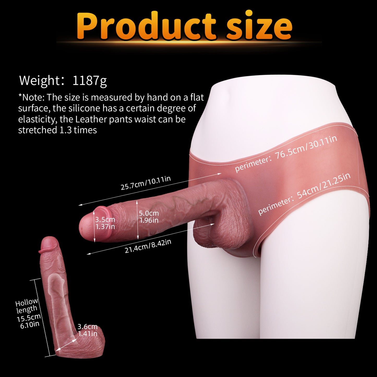 Silicone Penis Sleeve Bronzebraun – Hollow Bronze Brown Sleeve und Anatomischer Hodenbasis