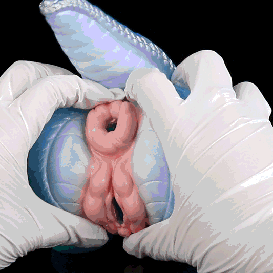 Sexpuppe Eisfrost-Drachen Halbkörper – Zweikanalig Vaginal & Anal, Geschichtete Drachenschuppen, Drachenschwanz & Drachenklauen, Rosenrosa Doppelöffnung, Platin-Doppelschicht-Silikon | Fantasy Rollenspiel