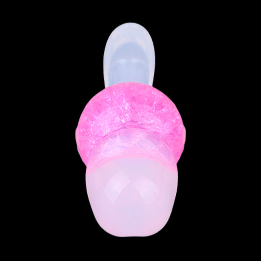 Crystal Strapon Butt Plug – Purple & Pink Pearlescent Fantasy Plug mit Bio-Node & Kugelkern
