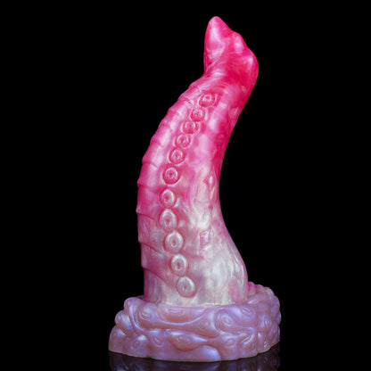 Octopus Tentacle Anal Dildo | Platinum Silicone Fantasy Dildo with Sucker Row & Octopus Crown Base