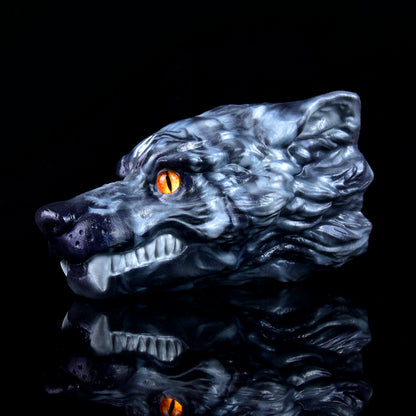 Wolf Sexpuppe Schieferblau – Platin-Silikon, Einzelkanal-Textur & Bernstein-Augen