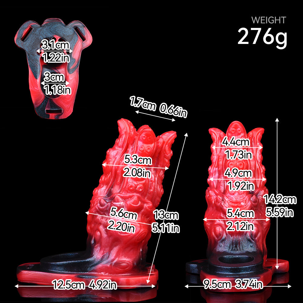 Cthulhu Blossom Penis Sleeve - Micropenis Extension | Three-Leaf Bio-Totem Platinum Silicone SiliconeLust
