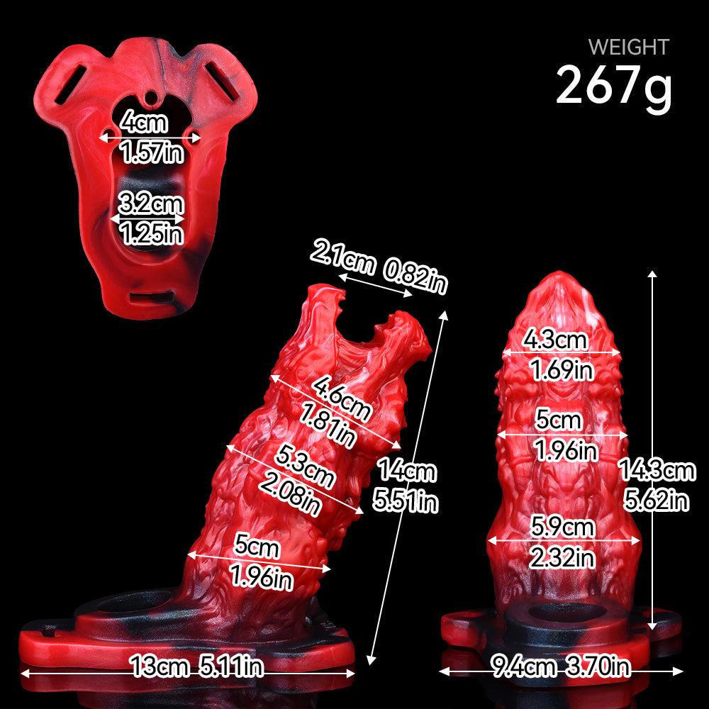 Dragon Spike Fantasy Penis Sleeve – Bio-Spikes & Harness System | Platinum Silicone | SilikonLust
