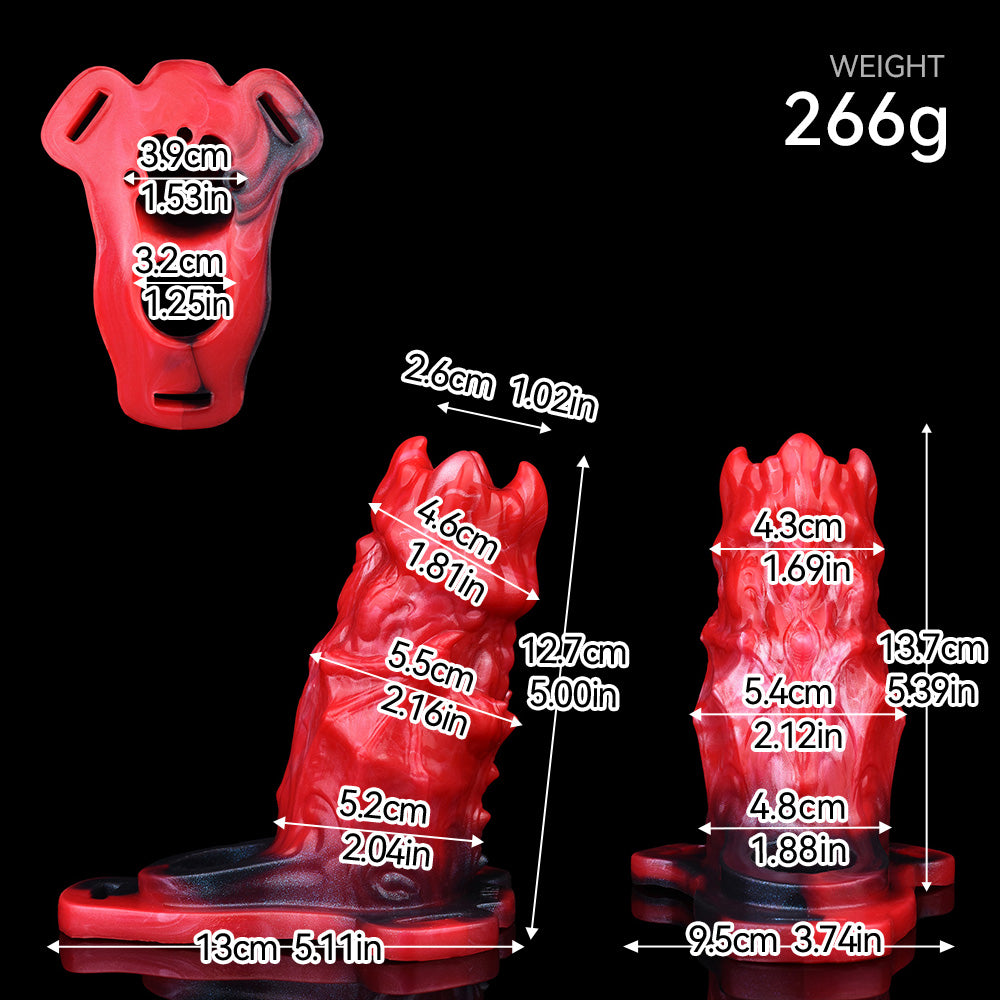 Demon Wing Penis Sleeve Silicone - Daemon Crown Bat Wings Erection Sleeve Small Penis Red