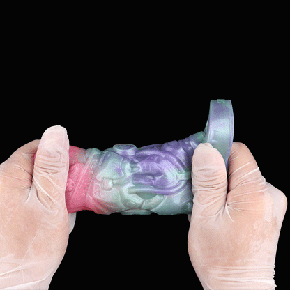 Cyber Mecha Penis Sleeve – Platinum Silicone Extender with Armor Structure | SilikonLust Fetish