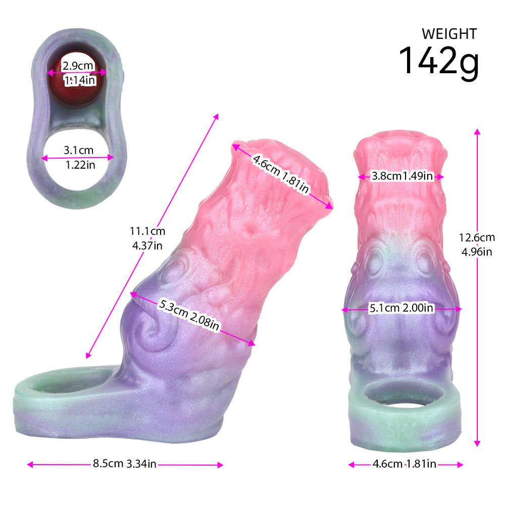 Alien Penis Sleeve Monster – Abyssal Sensory Organs, Asymmetrical Pressure & Pearlescent Gradient | Platinum Silicone | SilikonLust