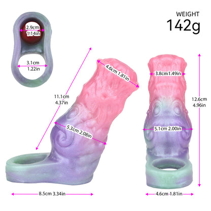 Alien Penis Sleeve Monster – Abyssal Sensory Organs, Asymmetrical Pressure & Pearlescent Gradient | Platinum Silicone | SilikonLust