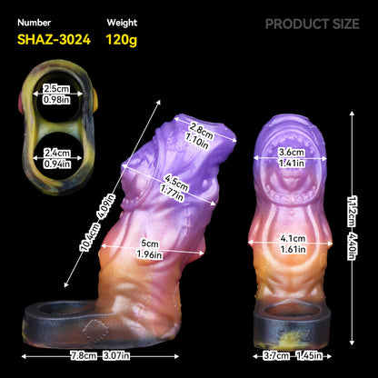 Silicone Phallus Sleeve | Delay Climax Ring & 360° Adaptive Fit | Penis Sleeve Extender Shar Vorrfyn