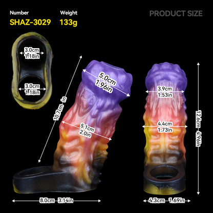 Biomorph Alien Penis Sleeve – Cosmic Glow Edition mit offener Eichel-Zone