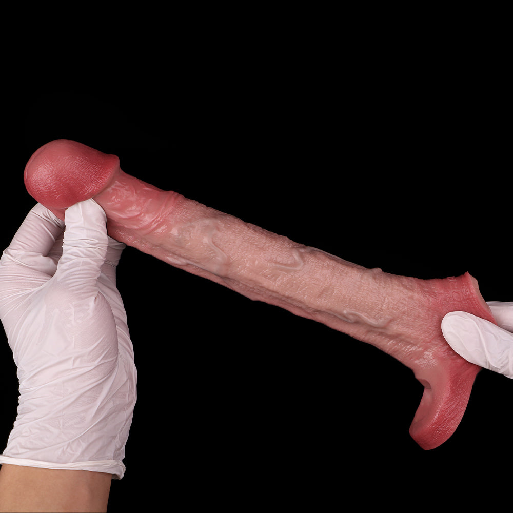 Anti Slip Realistichen Penis Sleeve – Secure Locking Base Sleeve mit Doppelloch-Fixierung für Freihändige Nutzung