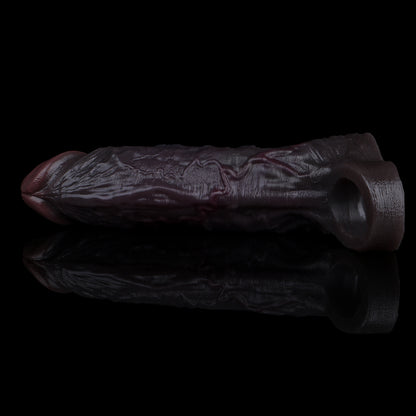 Matte Black & Industrial Penis Sleeve – Hollow BBC Sleeve with Dark Shadow Veins