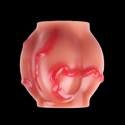 Crimson Dog Bite Mini Penis Sleeve Platinum Silicone - Compact Knot Ring fuer Erektion und diskrete Vergroesserung