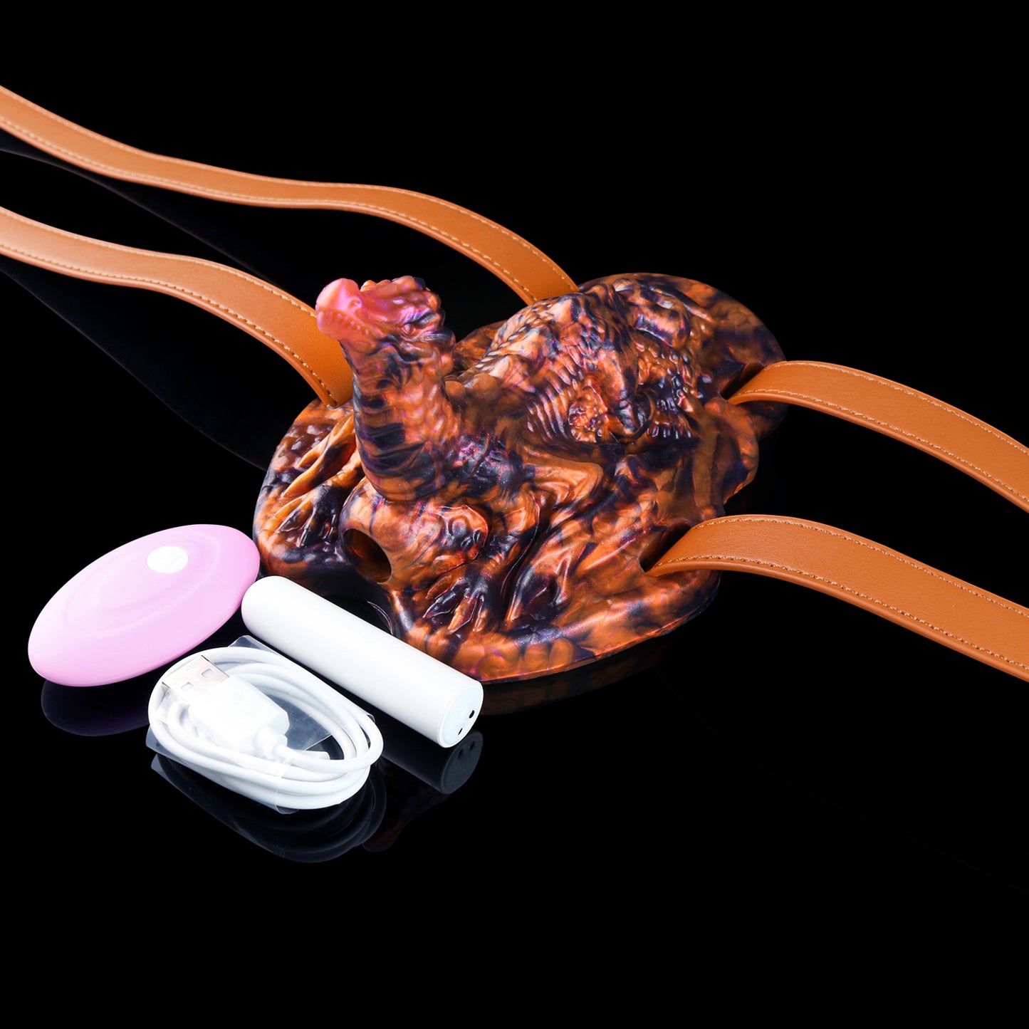 Mystic Lava – Drachen Grinding Toy mit Vibration & Ledergurt für Paare