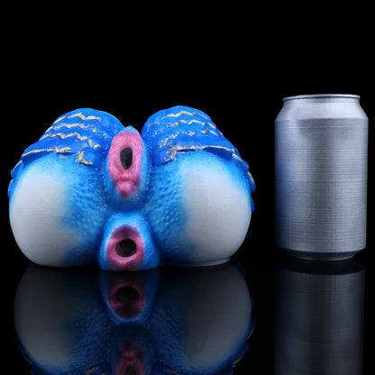 Sekspop Waterdraak – Blauw-gouden siliconen halve body voor fantasy-rollenspellen
