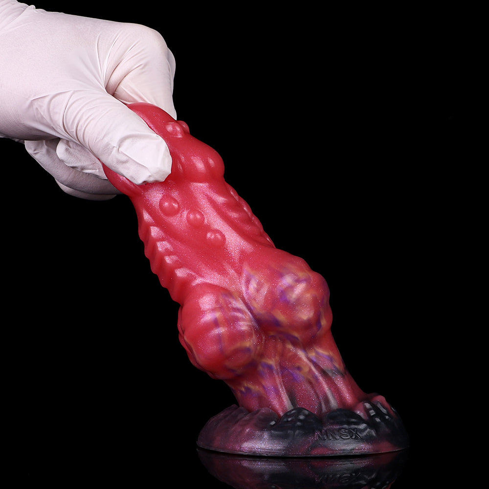 Extremer Dual Ball Anal Plug | Platinum Silicone Beast Base Plug mit Doppel-Testikel-Kugeln