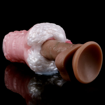 Double-Ended Pocket Pussy Platinum Silicone - Dual Entrance Masturbator mit Vagina-Eingang und Anal-Eingang Pass-Through Design