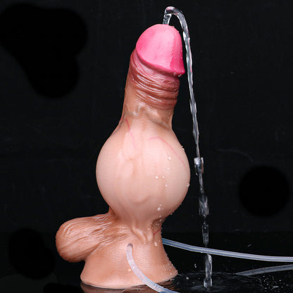 Realistische Silikon Aufpumpbarer Dildo – Squirting & Hodensack-Expansion | SilikonLust