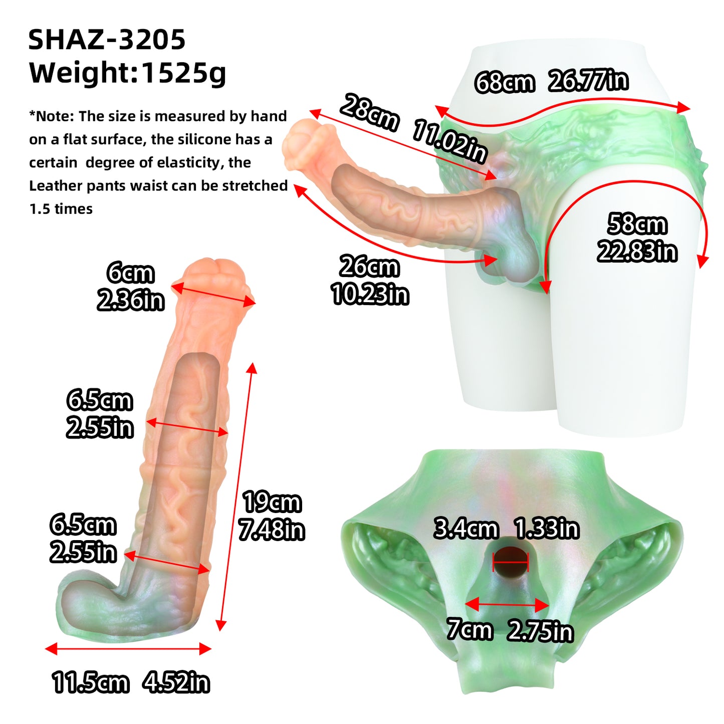 Fantasy Equine Penis Sleeve – Horse Wearable Strap-On with Emerald Green Caramel Coloration