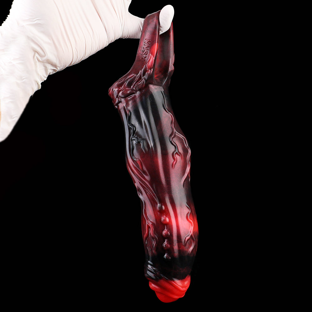 Penis Sleeve with Vein Relief & Lava Aesthetic – Textured Extension in a Bestial Design